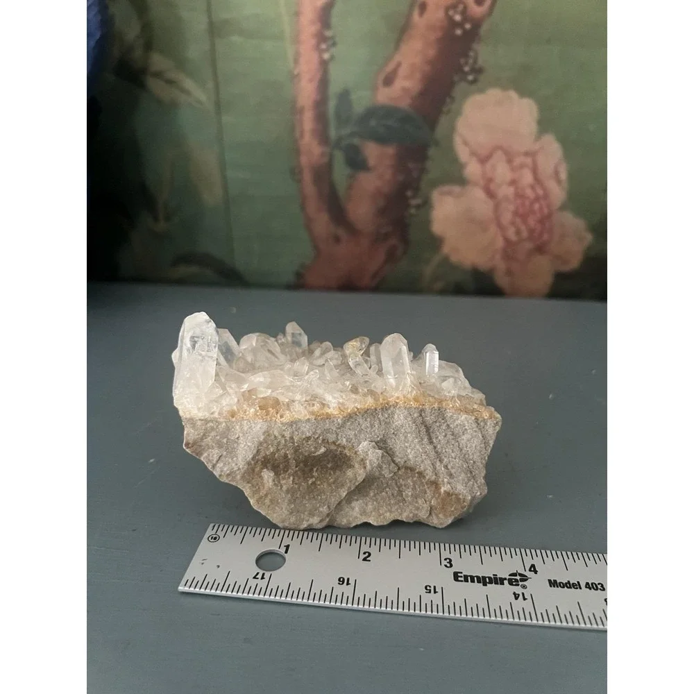 Natural Clear Quartz Crystal Cluster Rock on Matrix 3.5x2.5 Mineral Specimen